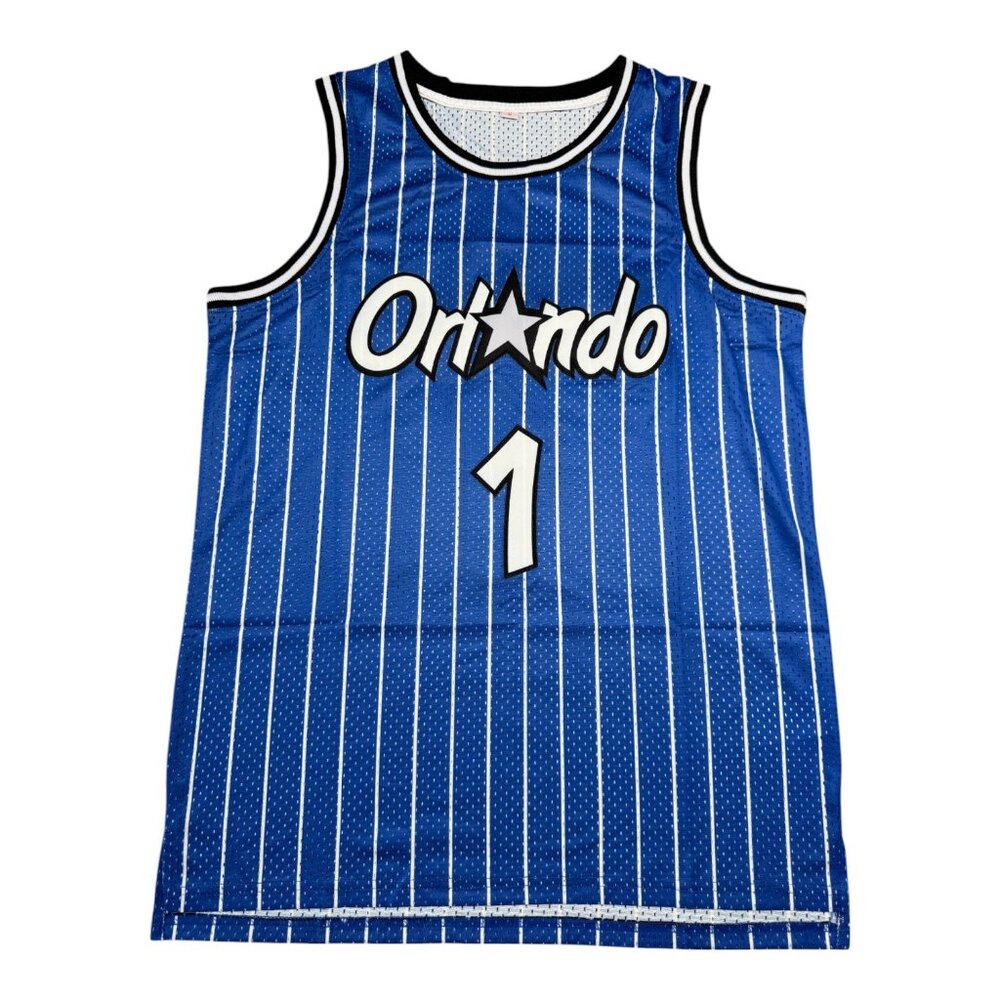 Orlando Magic Anfernee Penny Hardaway Basketball Jersey Pinstripe Stitched Blue